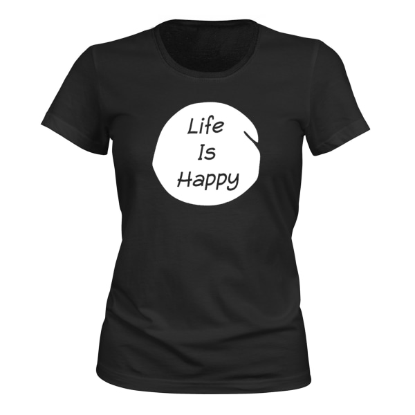 Life is Happy - T-SHIRT - DAM svart M