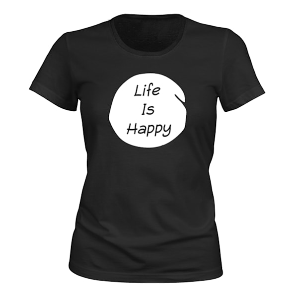 Livet er lykkeligt - T-SHIRT - DAME sort XS