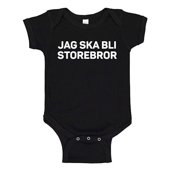 Jeg skal være en storebror - Baby Body sort Svart - 12 månader