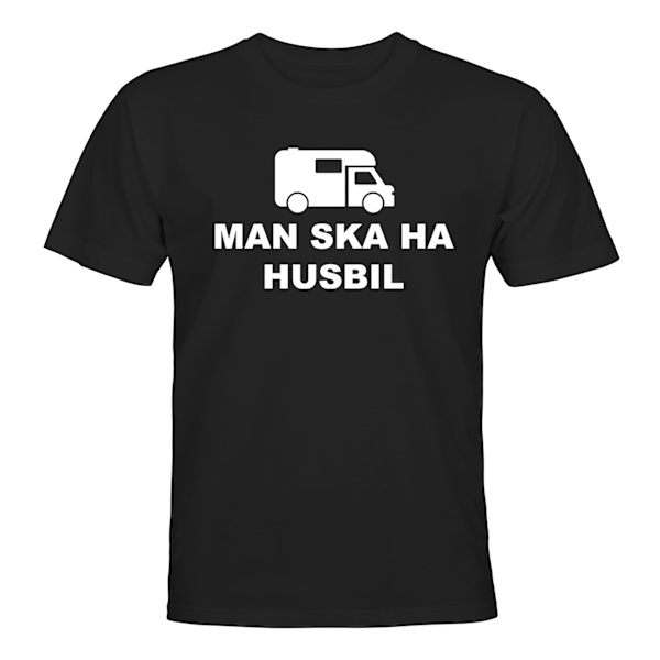 Man Ska Ha Husbil - T-SHIRT - HERR Svart - L