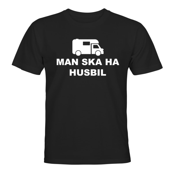 Man Ska Ha Husbil - T-SHIRT - HERR Svart - S