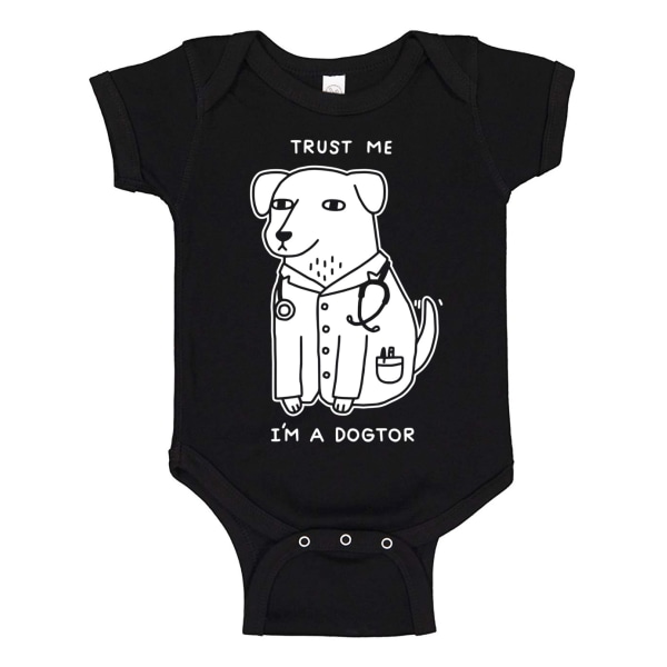 Im A Dogtor - Baby Body svart Svart - 12 månader