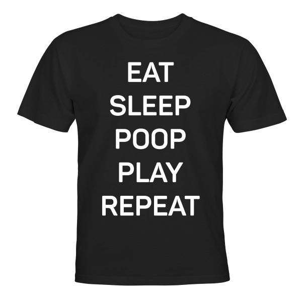 Eat Sleep Poop Play Repeat - T-SHIRT - BARN svart Svart - 106 / 116