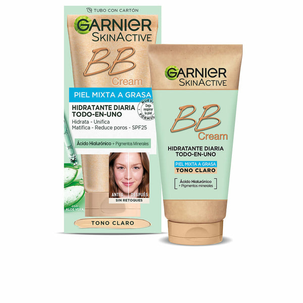 Fuktighetskrem med farge Garnier Skinactive Bb Cream Light 50 ml Spf 25