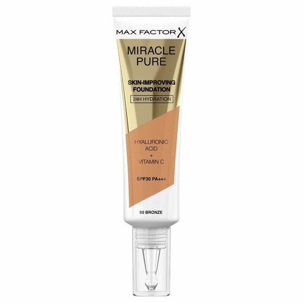 Flytande makeupbas Max Factor Miracle Pure Spf 30 Nº 80-bronze 30 ml