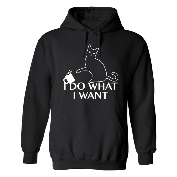 Cat I Do What I Want - Hættetrøje / Sweater - UNISEX Svart - 4XL