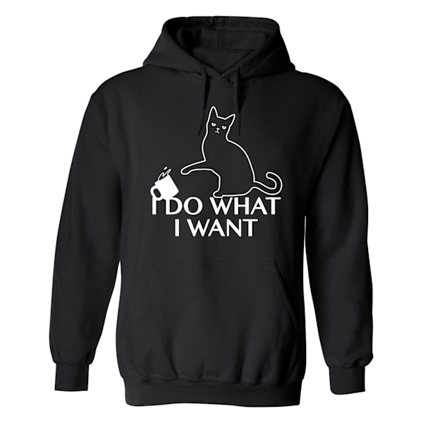 Cat I Do What I Want - Hoodie / Tröja - HERR Svart - 4XL