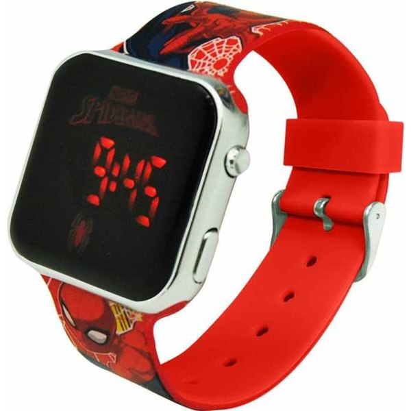 Digital klokke Spider-Man LED-skjerm Rød Ø 3,5 cm