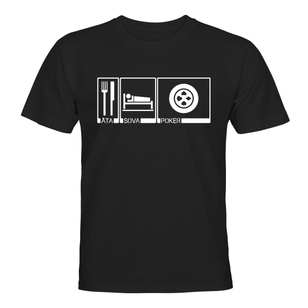 Äta Sova Poker - T-SHIRT - HERR Svart - 5XL