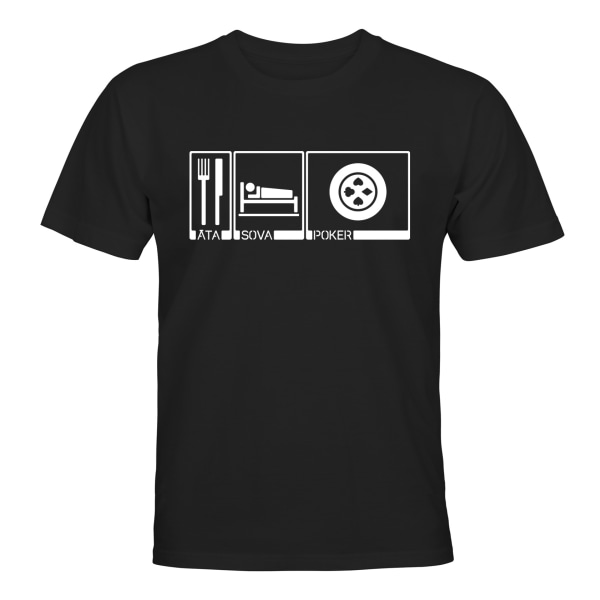 Eat Sleep Poker - T-SHIRT - MÆND Svart - L