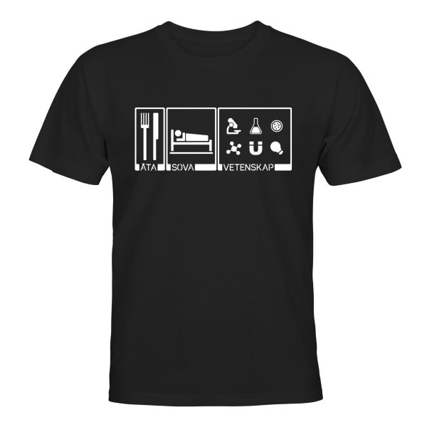 Äta Sova Vetenskap - T-SHIRT - UNISEX Svart - 3XL