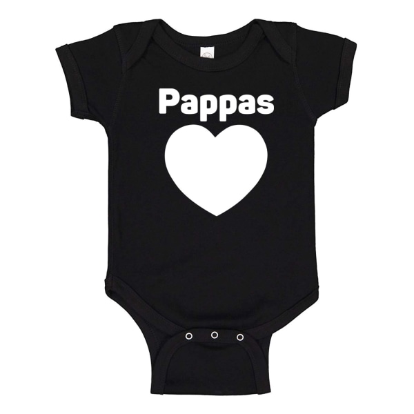 Pappas Hjärta - Baby Body svart Svart - Nyfödd