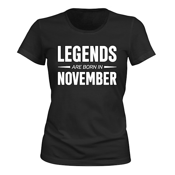 Legender er født i november - T-SHIRT - DAME sort XXL