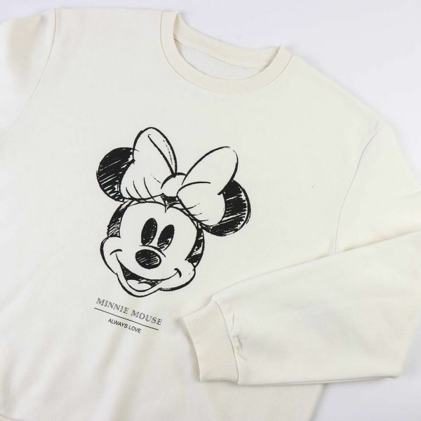 Sweatshirt uden hætte Dame Minnie Mouse Beige XS