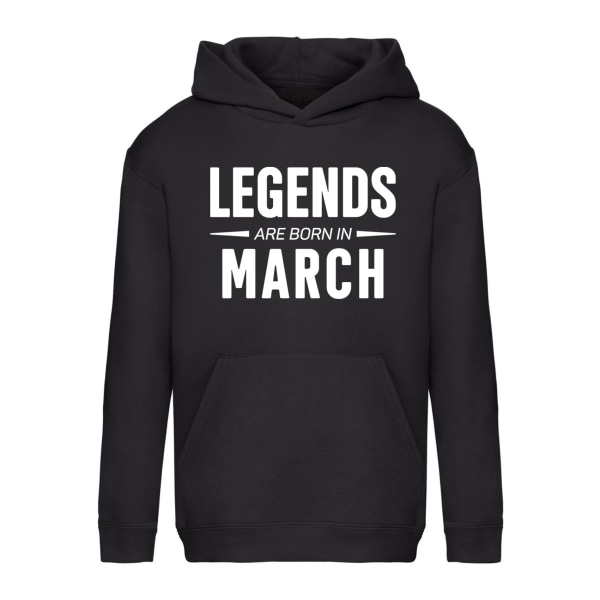 Legends Are Born In March - Hættetrøje / Sweater - BØRN sort Svart - 116