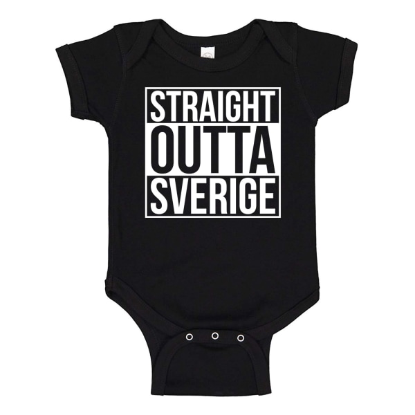 Straight Outta Sweden - Baby Body musta Svart - 24 månader