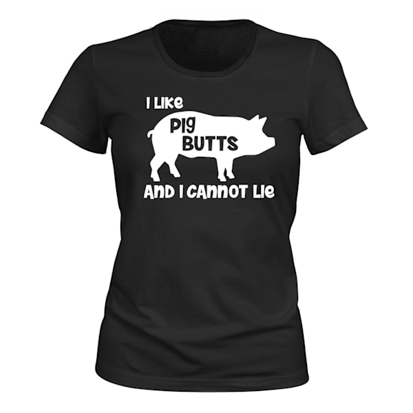 I Like Pig Butts - T-SHIRT - DAME sort S