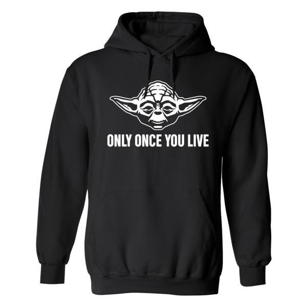 Yoda Only Once You Live - Hættetrøje / Sweater - UNISEX Svart - S