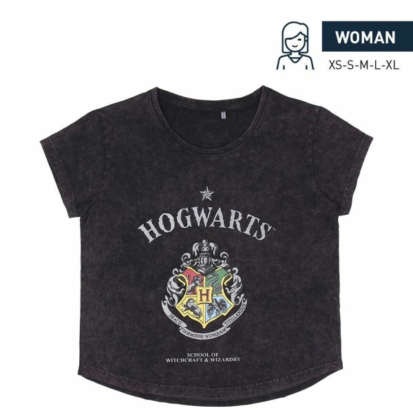 T-shirt med kortärm Dam Harry Potter Grå Mörkgrå S