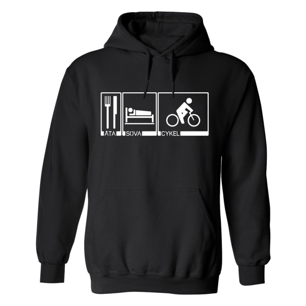 Eat Sleep Bike - Hættetrøje / Sweater - UNISEX Svart - 5XL