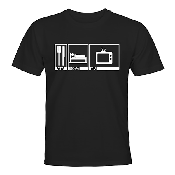 Äta Sova Tv - T-SHIRT - UNISEX Svart - 2XL