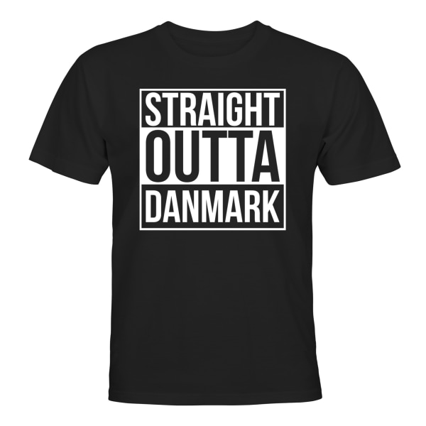 Straight Outta Danmark - T-SHIRT - HERR Svart - 2XL