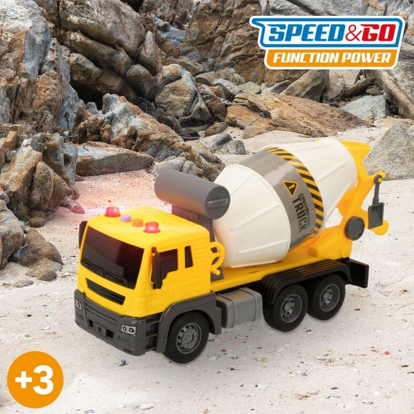 Betonisekoitin Truck Speed ​​​​& Go Light Sound 26 x 14 x 10 cm (4 kpl)