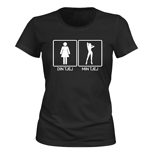 Din pige Min pige - T-SHIRT - DAME sort XL