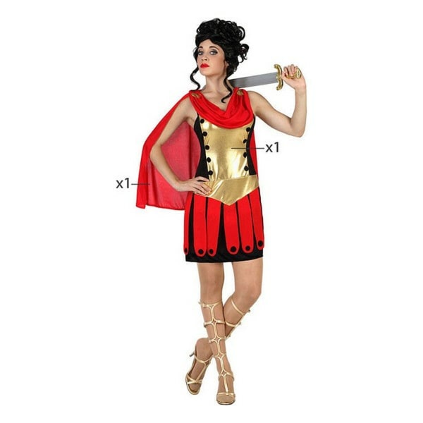 Maskeradedrakt voksne (2 stk) romersk kvinnelig kriger XS/S