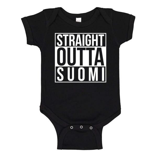 Straight Outta Suomi - Baby Body musta Svart - 12 månader