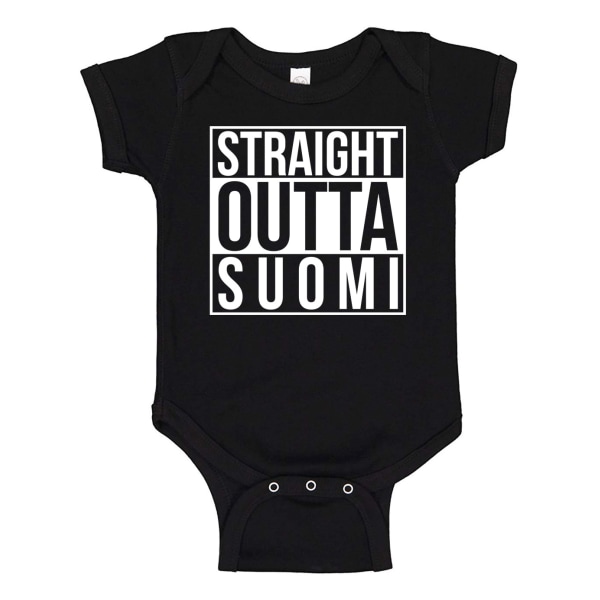 Straight Outta Suomi - Baby Body sort Svart - 12 månader