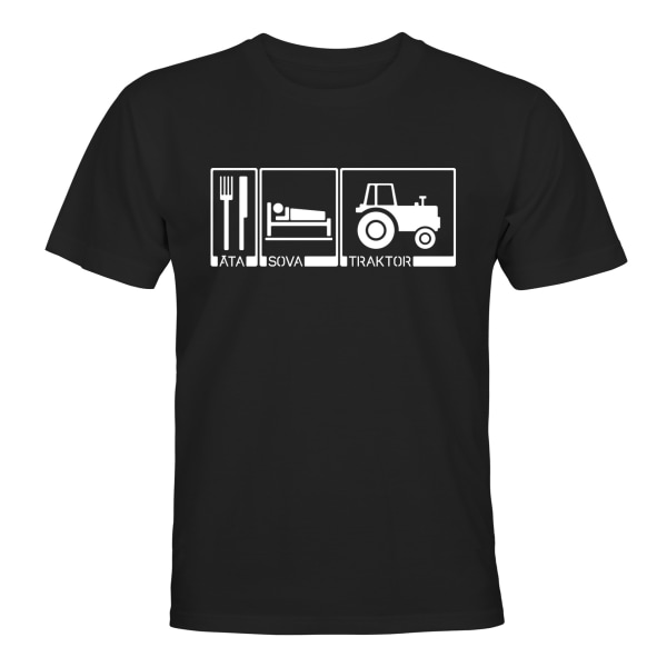 Äta Sova Traktor - T-SHIRT - HERR Svart - 5XL