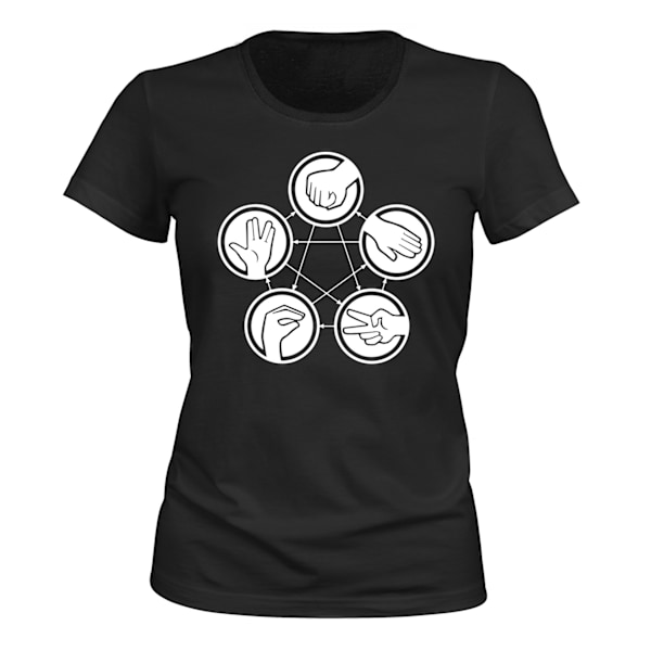 Rock Paper Saks Lizard Spock - T-SHIRT - DAME sort XS