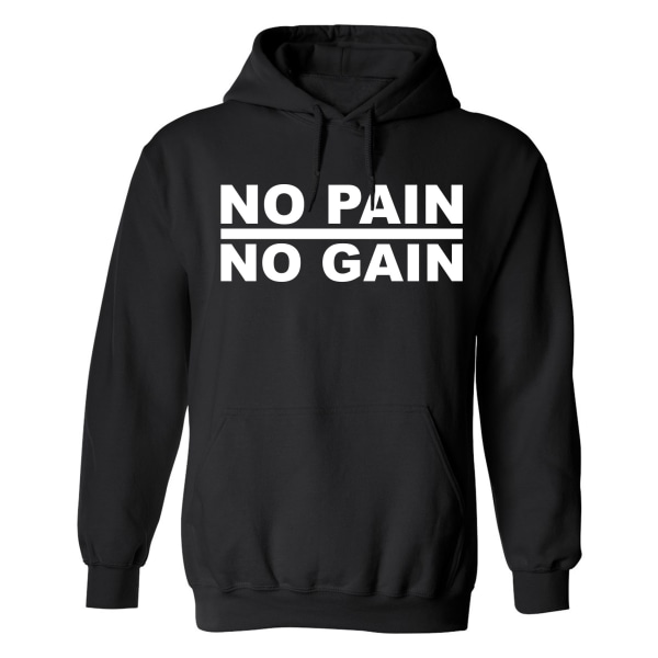 No Pain No Gain - Hættetrøje / Sweater - MÆND Svart - 2XL