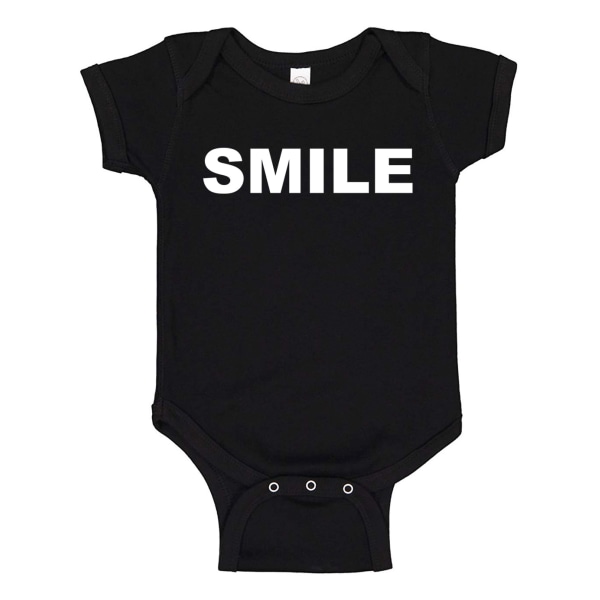 Smil - Babykropp svart Svart - Nyfödd