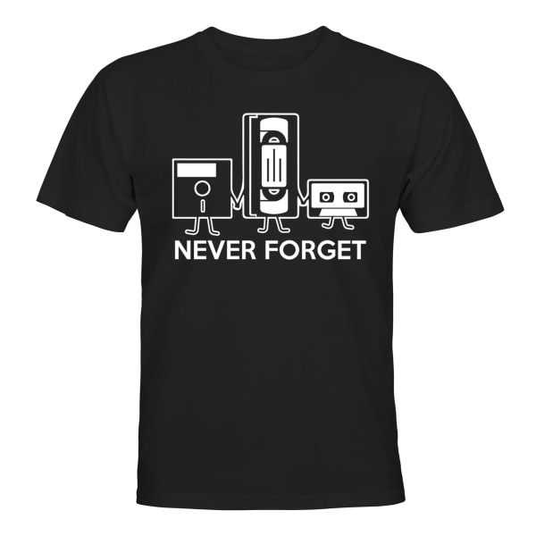 Never Forget Cassette Tape - T-SHIRT - MÆND Svart - 3XL