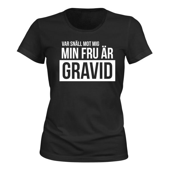 Min kone er gravid - T-SHIRT - DAME sort XL