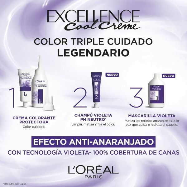 Permanent hårfarge - creme L'Oreal Make Up Excellence 8.11 Lys askeblond 192 ml