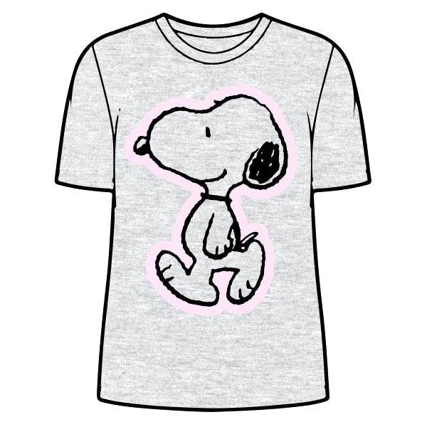 Snoopy Grey voksen t-skjorte for kvinner L