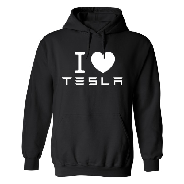 Tesla - Hoodie / Tröja - UNISEX Svart - S