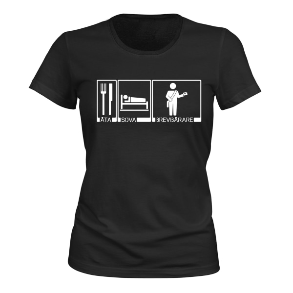 Eat Sleep Postmand - T-SHIRT - DAME sort XXL