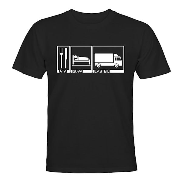 Äta Sova Lastbil - T-SHIRT - UNISEX Svart - 2XL