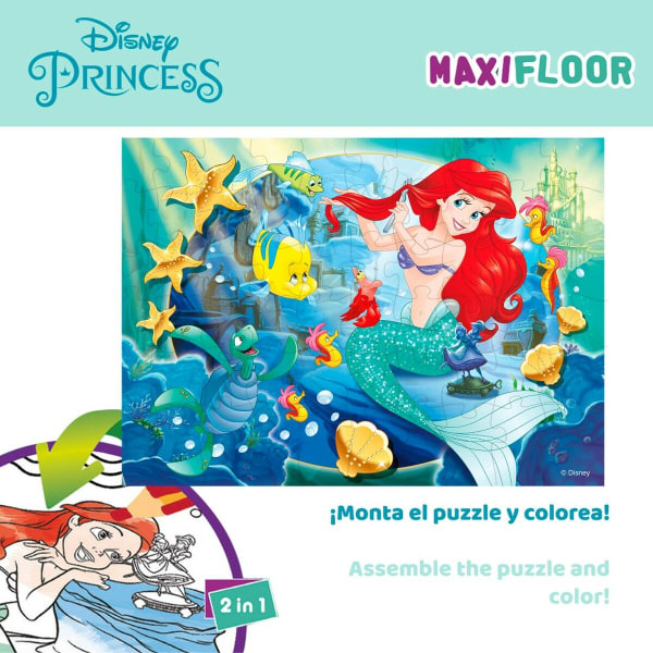Barnpussel Princesses Disney Dubbelsidig 60 Delar 70 x 1,5 x 50 cm (6 antal)