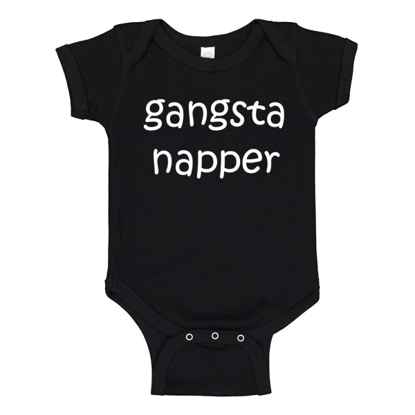 Gangsta Napper - Baby Body musta Svart - 12 månader