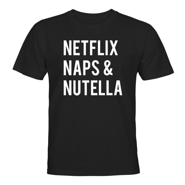 Netflix Naps And Nutella - T-SHIRT - UNISEX Svart - 3XL