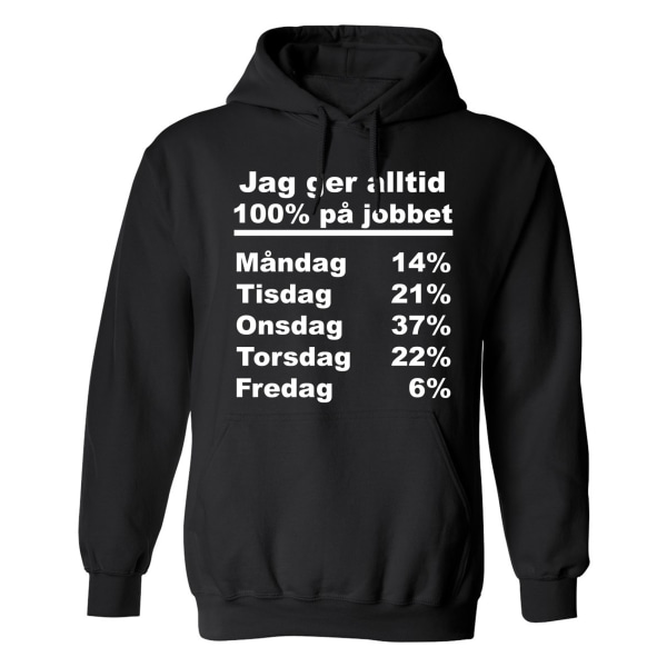 I Always Give 100 At Work - Hættetrøje / Sweater - KVINDER Svart - XL