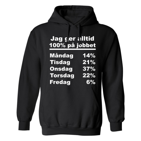 I Always Give 100 At Work - Hættetrøje / Sweater - MÆND Svart - 5XL