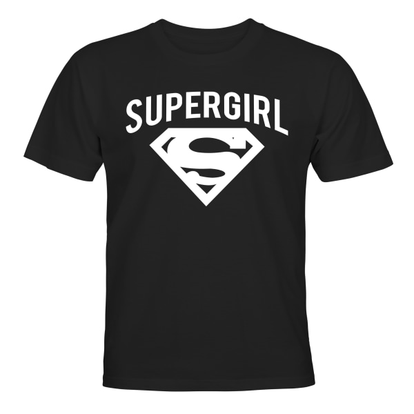 Supergirl - T-SHIRT - BØRN sort Svart - 106 / 116