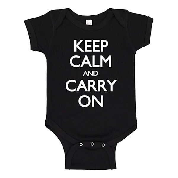 Keep Calm And Carry On - Baby Body svart Svart - 24 månader