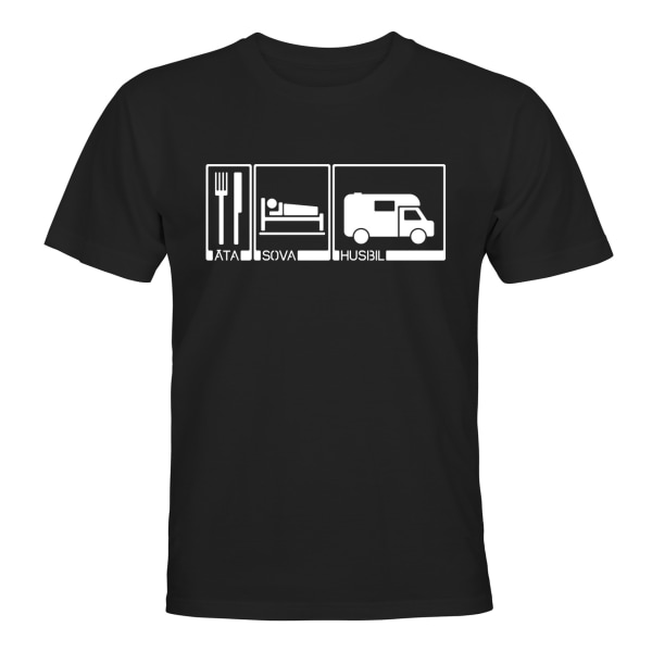 Äta Sova Husbil - T-SHIRT - HERR Svart - L